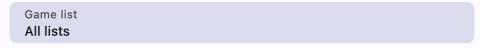 Game list - All lists