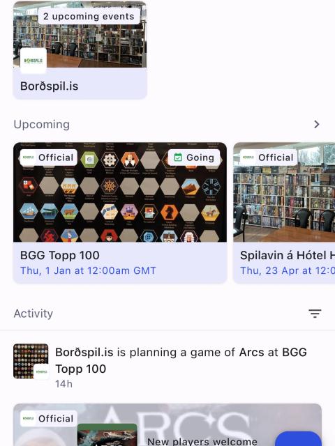 Yfirlit yfir hópinn Borðspil.is